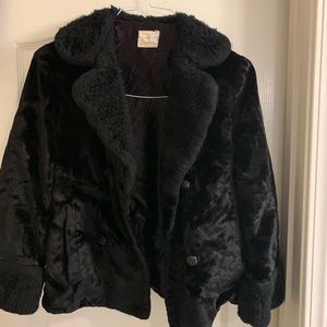 Vintage black faux fur coat